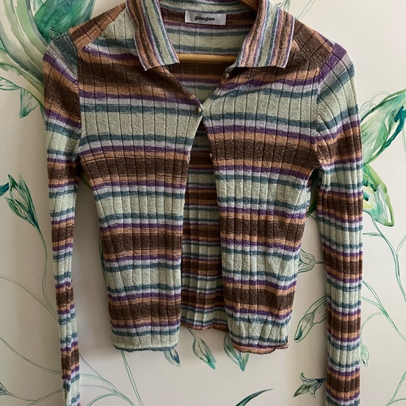 Gimaguas Sweaters - Gimaguas Ribbed Striped Cardigan
